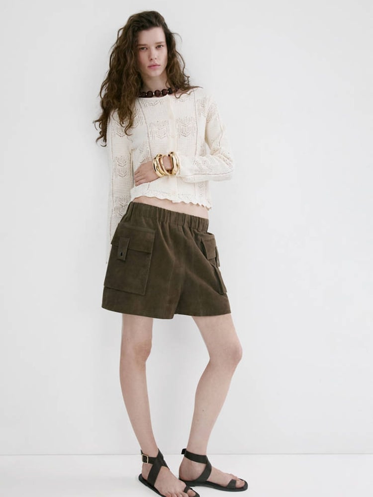 Mango Cream Crotchet Knitted Cardigan - Image 2 of 7