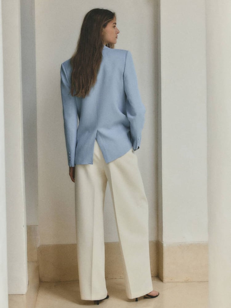 Mango Blue Suit Blazer - Image 2 of 7