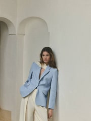 Mango Blue Suit Blazer - Image 4 of 7