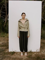 Mango Green Balloon Trousers - Image 1 of 7