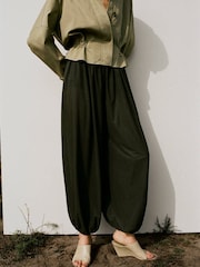 Mango Green Balloon Trousers - Image 3 of 7