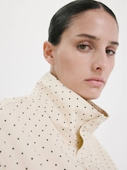 Mango Cream Polka Dot Funnel Neck Jacket - Image 2 of 6