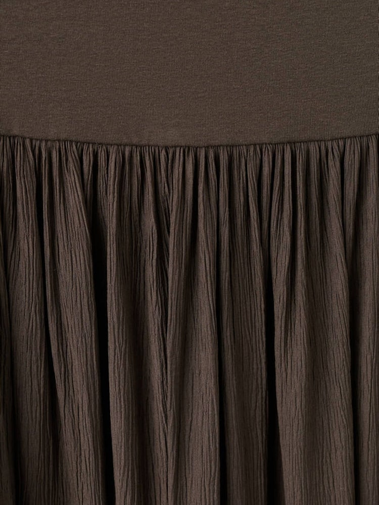 Mango Brown Fallen Shoulder Midi Dress - Image 6 of 6