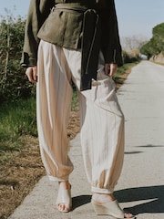 Mango Cream Balloon Trousers - Image 2 of 7