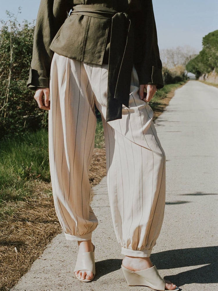 Mango Cream Balloon Trousers - Image 2 of 7