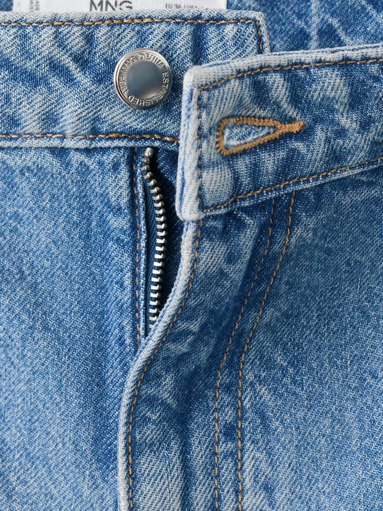 Mango Blue Denim Bermuda Shorts - Image 7 of 7