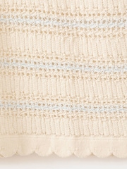 Mango Cream Crotchet Knit Polo Top - Image 3 of 3