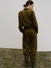 Mango Green Womens Linen Shirt - Image 3 of 7