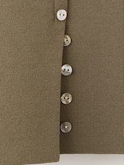 Mango Brown Short Sleeve Button Detail Top - Image 6 of 7