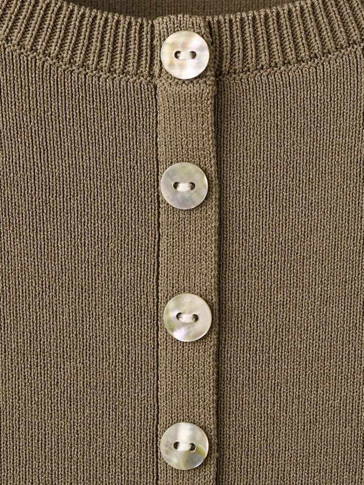 Mango Brown Short Sleeve Button Detail Top - Image 7 of 7 Mango Brown Short Sleeve Button Detail Top - Image 7 of 7