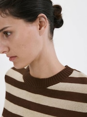 Mango Brown Short Sleeve Knitted Top - Image 4 of 7