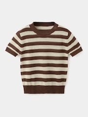 Mango Brown Short Sleeve Knitted Top - Image 5 of 7