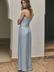 Mango Blue Wide Leg Trousers - Image 2 of 7