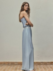 Mango Blue Wide Leg Trousers - Image 3 of 7