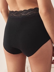 Black/White/Grey Full Brief Cotton and Lace Knickers 7 Pack - Image 2 of 4