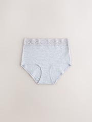 Black/White/Grey Full Brief Cotton and Lace Knickers 7 Pack - Image 7 of 10