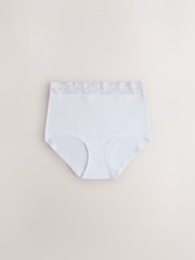 Black/White/Grey Full Brief Cotton and Lace Knickers 7 Pack - Image 8 of 10