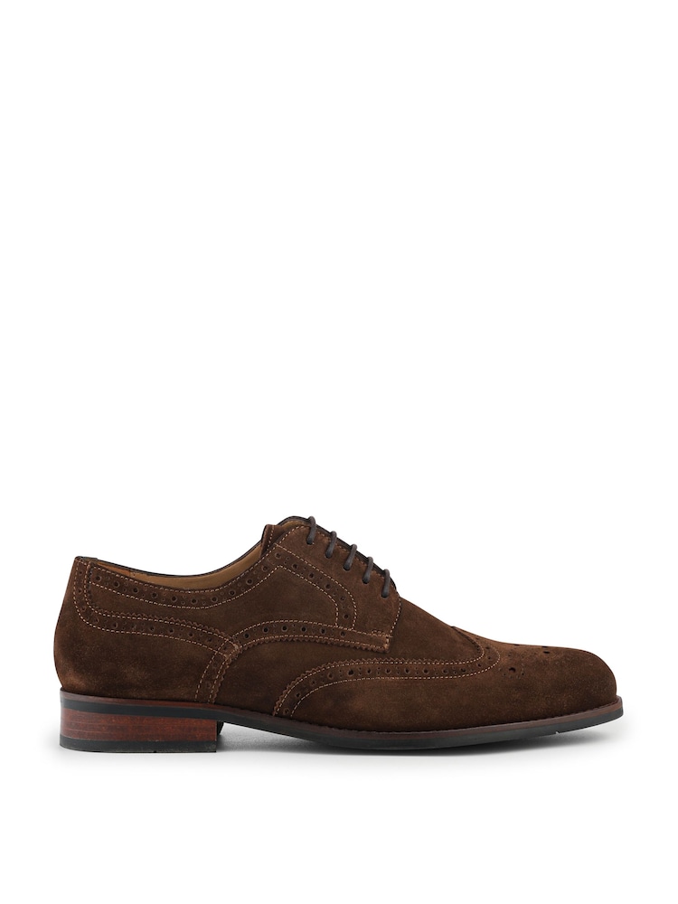 Jones Bootmaker Brown Suede Longwood Derby Brogues - Image 1 of 5