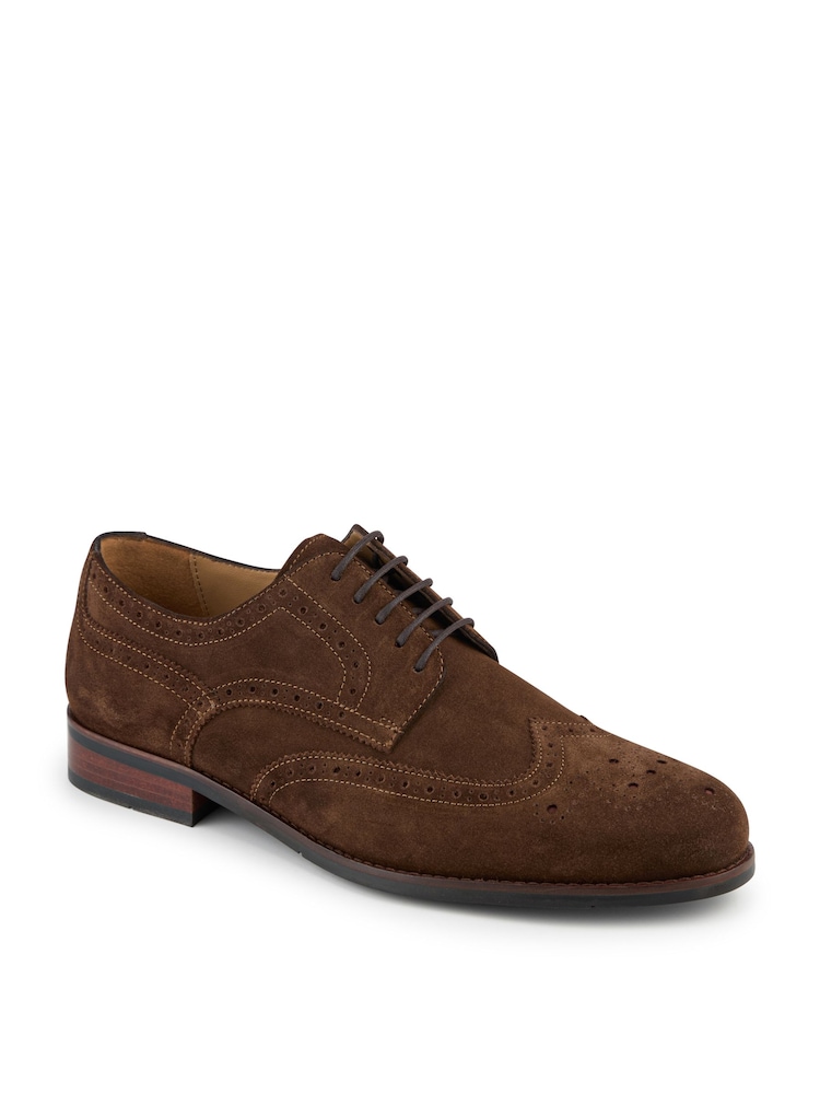 Jones Bootmaker Brown Suede Longwood Derby Brogues - Image 2 of 5