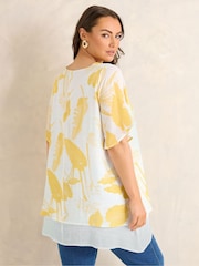 Evans Yellow Double Layer Angel Sleeve Top - Image 3 of 5