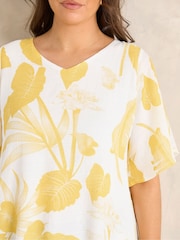 Evans Yellow Double Layer Angel Sleeve Top - Image 4 of 5