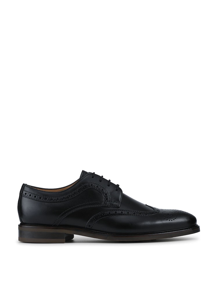 Jones Bootmaker Black Leather Longwood Derby Brogues - Image 1 of 5
