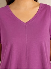 Evans Purple Slub T-Shirt - Image 4 of 5