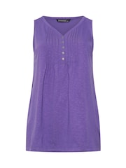 Evans Purple Sleeveless Henley Top - Image 5 of 5