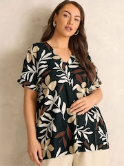 Evans Black Pleated Swing Top - Image 1 of 5