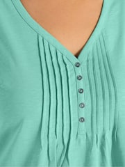 Evans Blue Sleeveless Henley Top - Image 4 of 5
