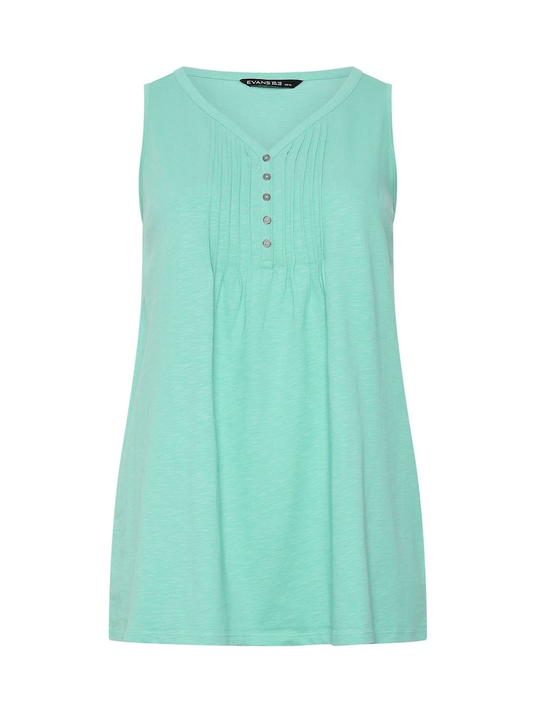 Evans Blue Sleeveless Henley Top - Image 5 of 5