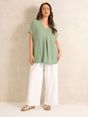 Evans Green Grown On Sleeve Pleated Swing Top - Image 2 of 5