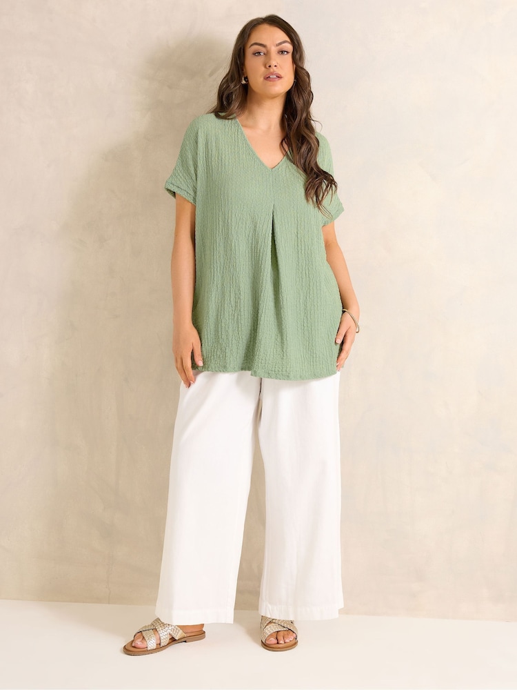 Evans Green Grown On Sleeve Pleated Swing Top - Image 2 of 5