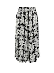 Evans Black Abstract Print Shirred Waist Trousers - Image 5 of 5