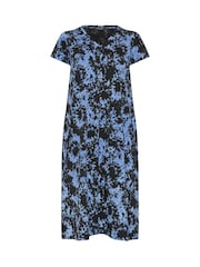 Evans Navy Blue Short Sleeve Slub Jersey Dress - Image 5 of 5