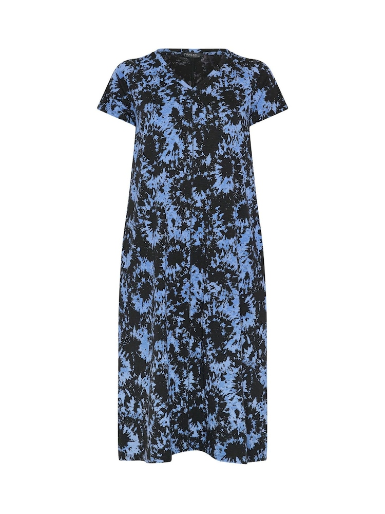 Evans Navy Blue Short Sleeve Slub Jersey Dress - Image 5 of 5