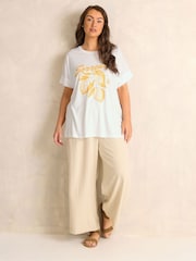 Evans White Lemon Print Graphic T-Shirt - Image 2 of 5