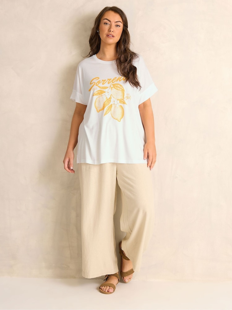 Evans White Lemon Print Graphic T-Shirt - Image 2 of 5