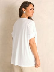 Evans White Lemon Print Graphic T-Shirt - Image 3 of 5