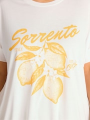 Evans White Lemon Print Graphic T-Shirt - Image 4 of 5