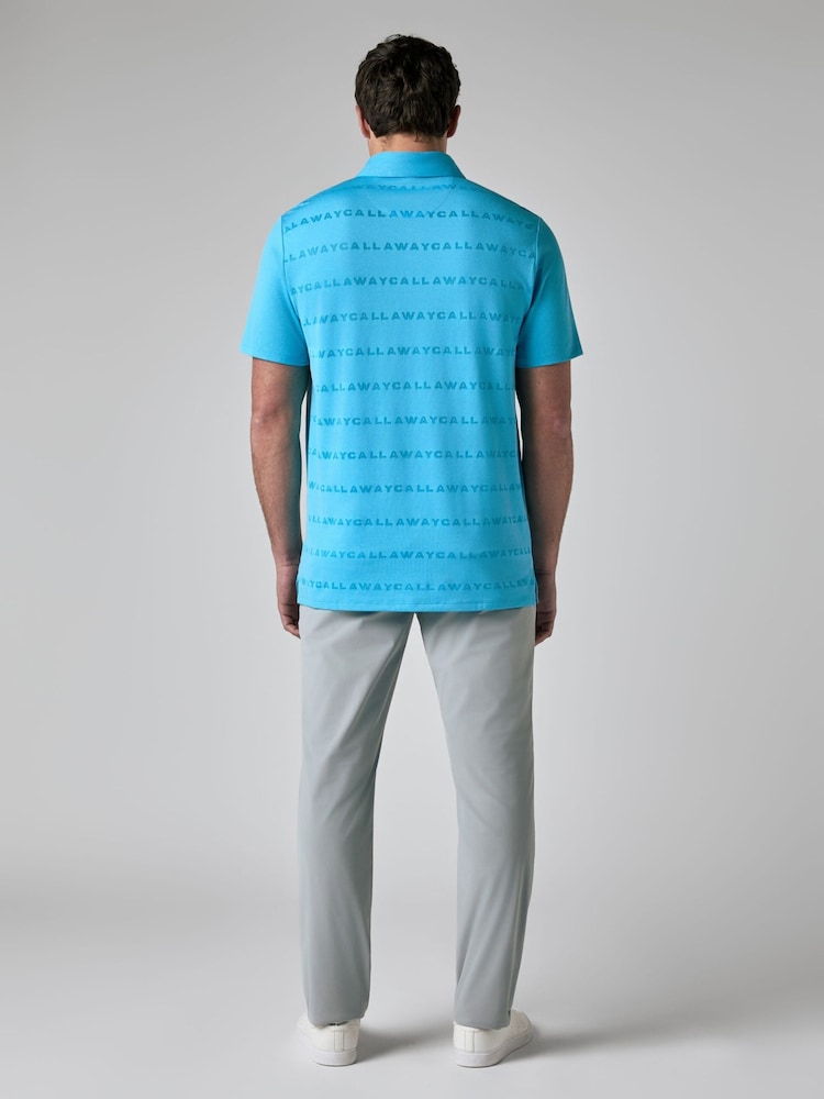 Callaway Golf Blue Jacquard Polo Shirt - Image 2 of 6 Callaway Golf Blue Jacquard Polo Shirt - Image 2 of 6