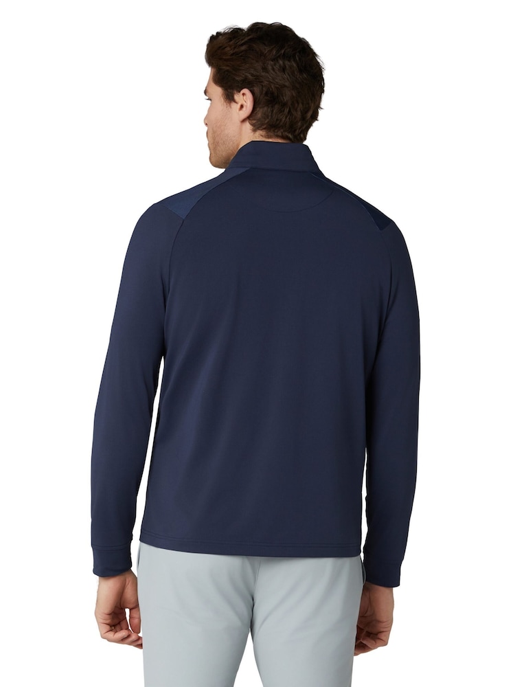 Callaway Golf Blue Blocked Printed Chev Textured Pullover Jumper - Image 2 of 6