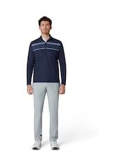 Callaway Golf Blue Blocked Printed Chev Textured Pullover Jumper - Image 4 of 6
