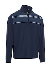 Callaway Golf Blue Blocked Printed Chev Textured Pullover Jumper - Image 5 of 6
