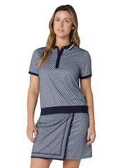 Callaway Golf Scarf Geo Print Rib Collar Polo Shirt - Bild 1 von 6