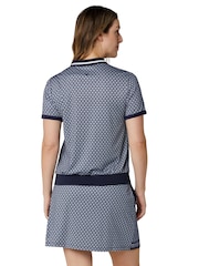 Callaway Golf Scarf Geo Print Rib Collar Polo Shirt - Bild 2 von 6