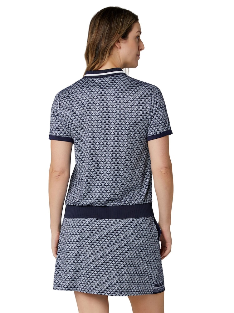 Callaway Golf Scarf Geo Print Rib Collar Polo Shirt - Bild 2 von 6