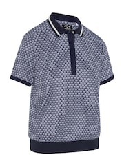 Callaway Golf Scarf Geo Print Rib Collar Polo Shirt - Bild 5 von 6