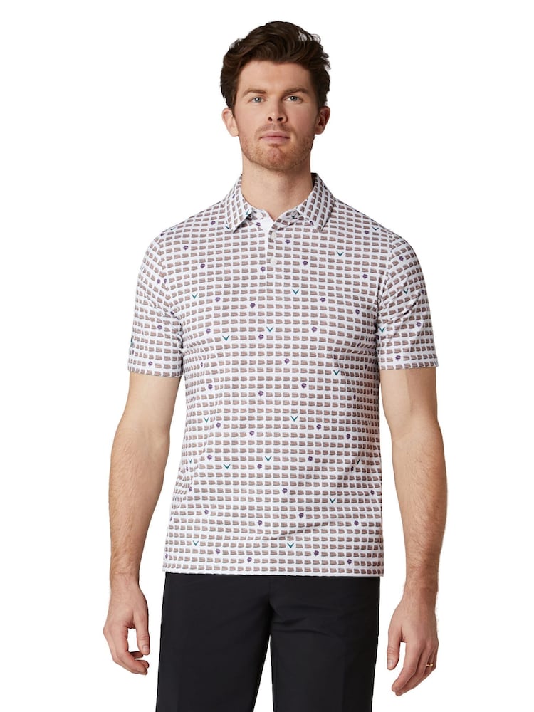 Callaway Golf White "One Pimento, Two Pimento…Green" Polo Shirt - Image 1 of 6