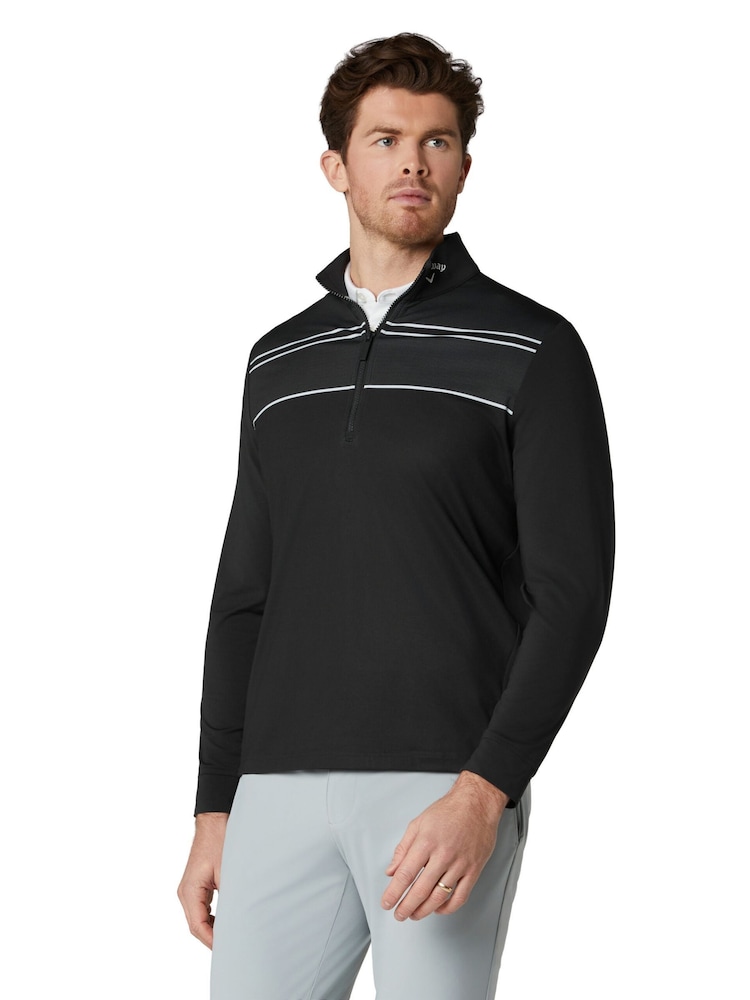 Callaway Golf Black Blocked Printed Chev Textured Pullover Jumper - Image 1 of 6